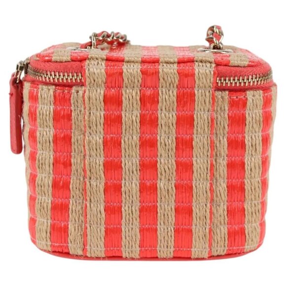 CHANEL Chain Shoulder Bag Straw Beige Gold CC Auth 120168AM - Picture 2 of 16